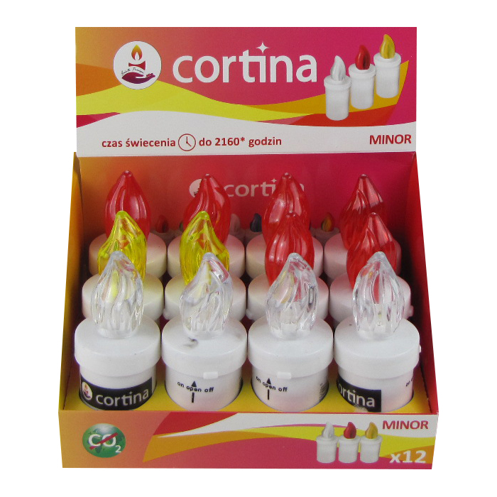 Wkład LED Cortina do zniczy 11cm kolor biały
